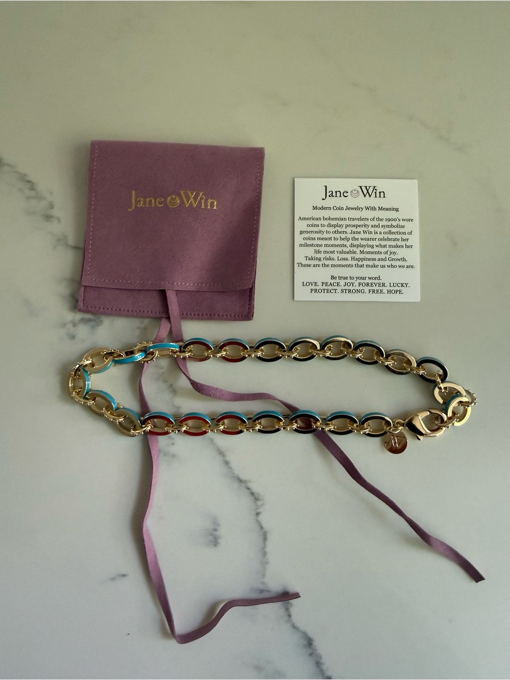 Jane Win chunky Link Turquoise necklace